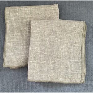 West Elm Tailored Linen Pillow Cover Set 2 PC Blue Gray 20" Square Zip Close